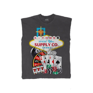 214 Casino Sleeveless T-Shirt Vintage Grey