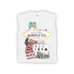 214 Casino Sleeveless T-Shirt White