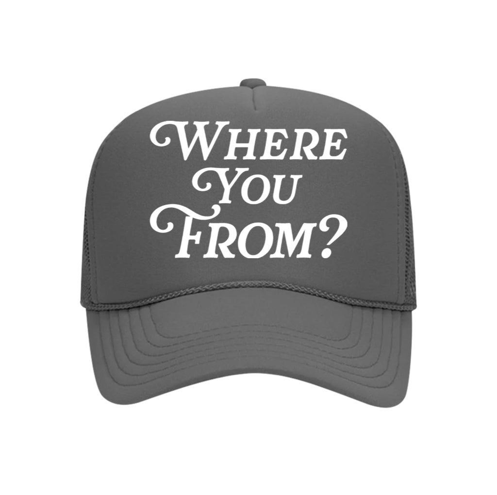 Where You From? Trucker Hat Dark Grey