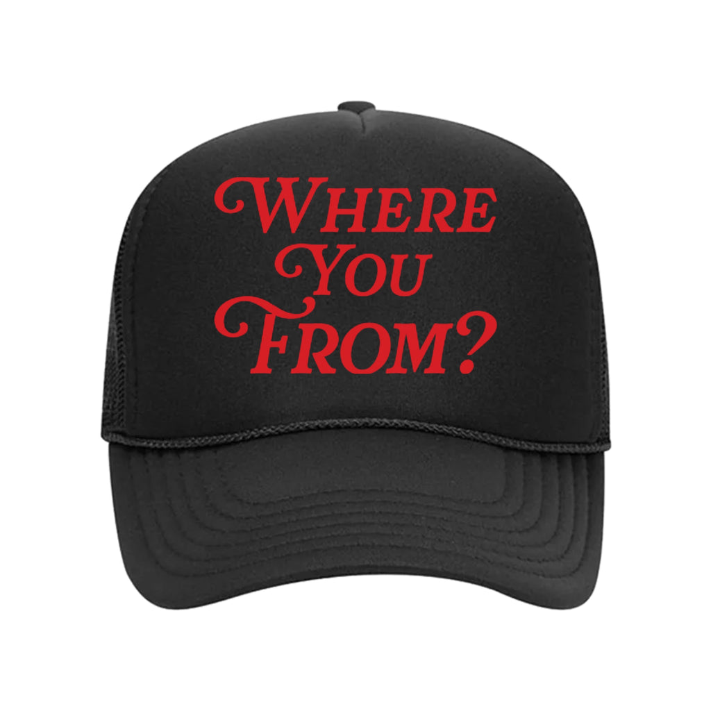 Where You From? Trucker Hat Black & Red
