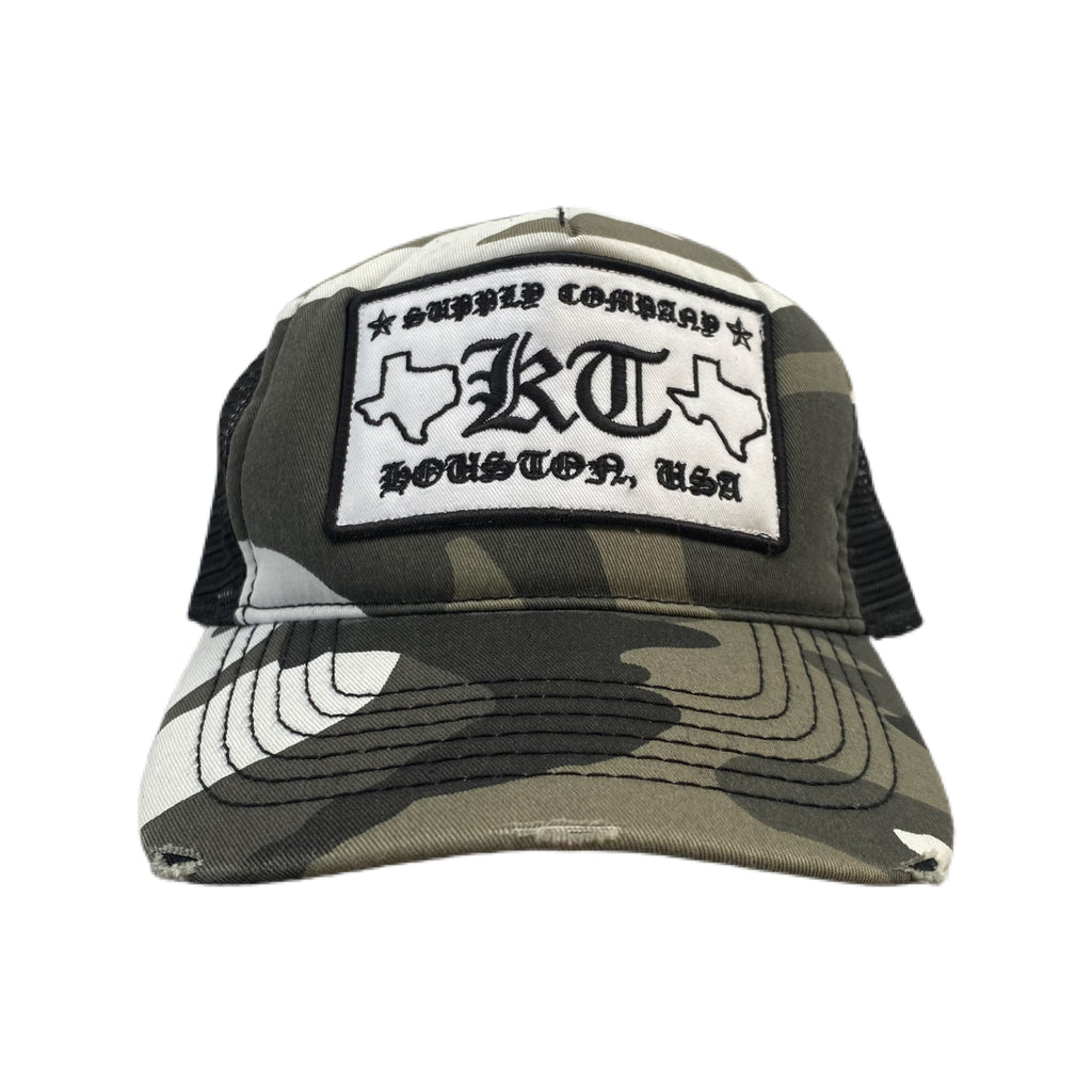 “Khrome Heart of Texas” Trucker Hat Snow Camo