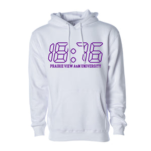 18:76 PV Hoodie White w/ Purple