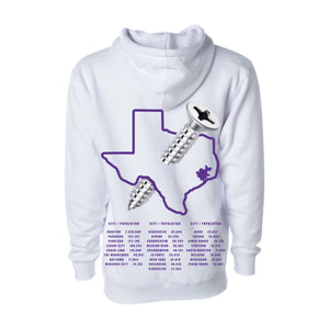 Mini 7:13 Hoodie White w/ Purple (Screw Edition)