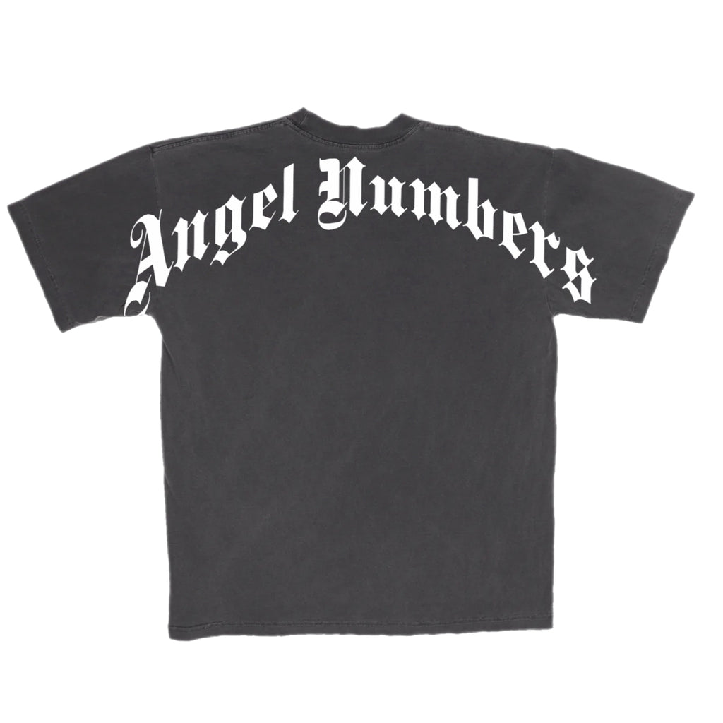 Angel Numbers T-Shirt Vintage Grey w/ White