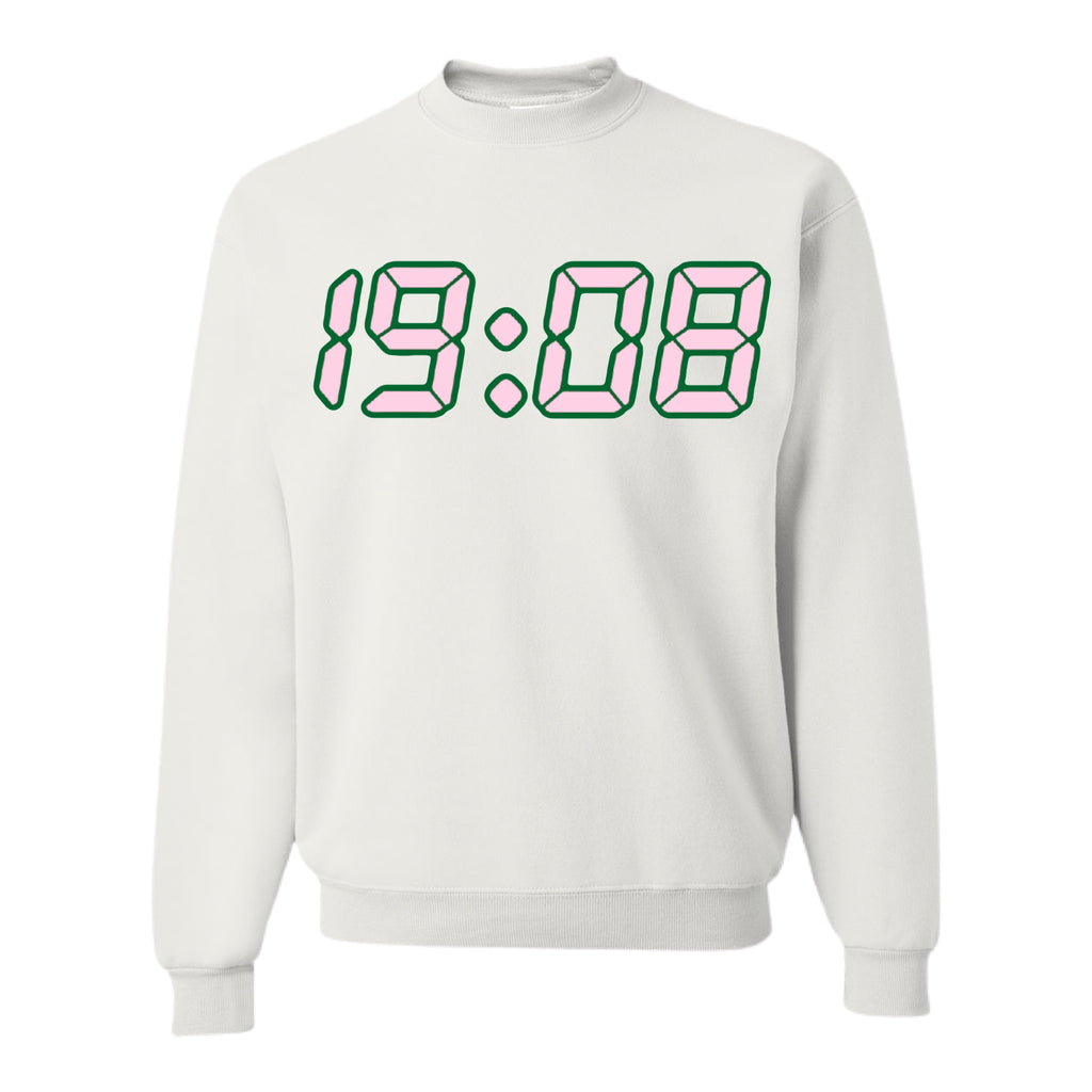 19:08 Sweatshirt White (Stitched)