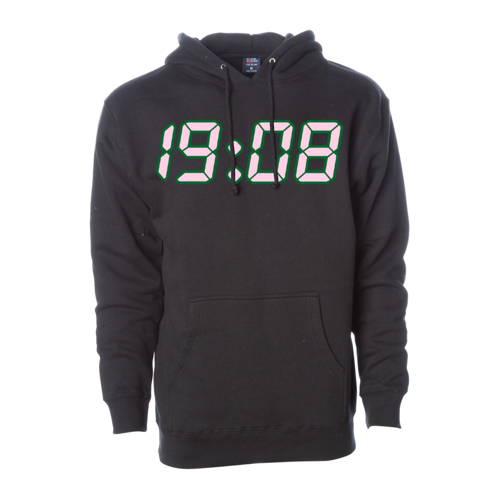 19:08 Hoodie Black (Stitched)